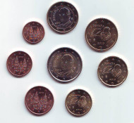 Набор монет евро (8 шт). 2010 год, Испания. Набор монет евро (8 шт). 2010 год, Испания.