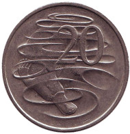 Монета 20 центов. 1981 год, Австралия. Утконос. Монета 20 центов. 1981 год, Австралия. Утконос.