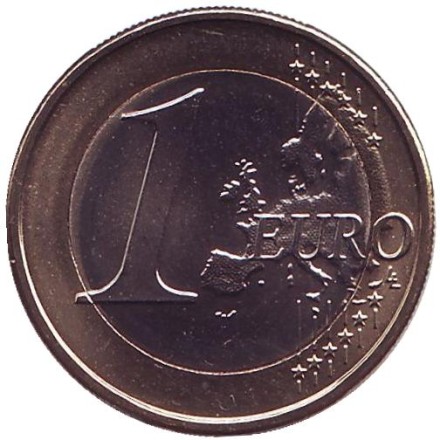 Монета 1 евро. 2008 год, Австрия. Моцарт.