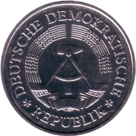 Монета 1 марка. 1987 год (A), ГДР. BU. Монета 1 марка. 1987 год (A), ГДР. BU.