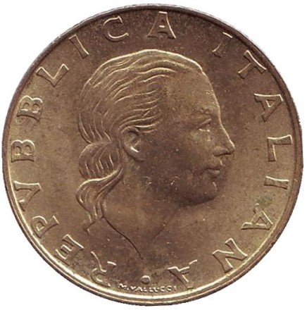 Монета 200 лир. 1997 год, Италия. Из обращения. 100 лет Итальянской морской лиге. Монета 200 лир. 1997 год, Италия. Из обращения. 100 лет Итальянской морской лиге.