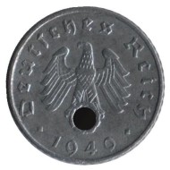 Монета 5 рейхспфеннигов. 1940 год, Германия (Третий Рейх). (A). Монета 5 рейхспфеннигов. 1940 год, Германия (Третий Рейх). (A).