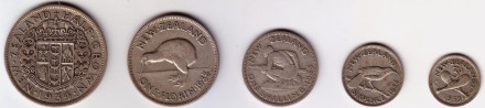 Набор монет Новой Зеландии. (5 шт.) 1933-1934 гг.