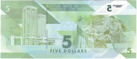 Банкнота 5 долларов. 2020 год, Тринидад и Тобаго. Банкнота 5 долларов. 2020 год, Тринидад и Тобаго.