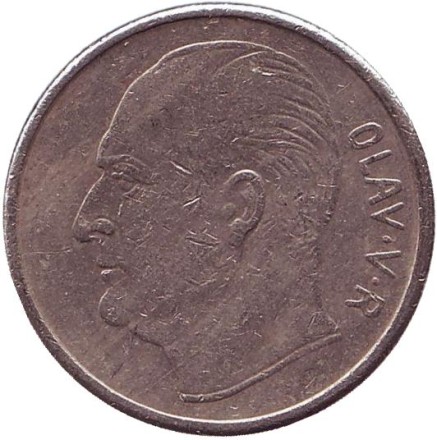 Монета 1 крона. 1970 год, Норвегия. Лошадь. Монета 1 крона. 1970 год, Норвегия. Лошадь.