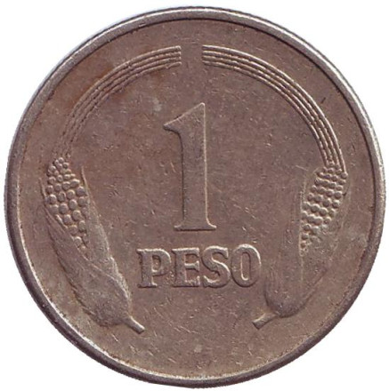 Монета 1 песо. 1976 год, Колумбия. Симон Боливар.