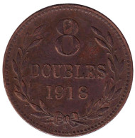 Монета 8 дублей. 1918 год, Гернси. Монета 8 дублей. 1918 год, Гернси.