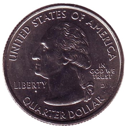 Монета 25 центов (D). 2003 год, США. Арканзас. Штат № 25.