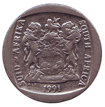 Монета 2 ранда. 1991 год, ЮАР. Антилопа.