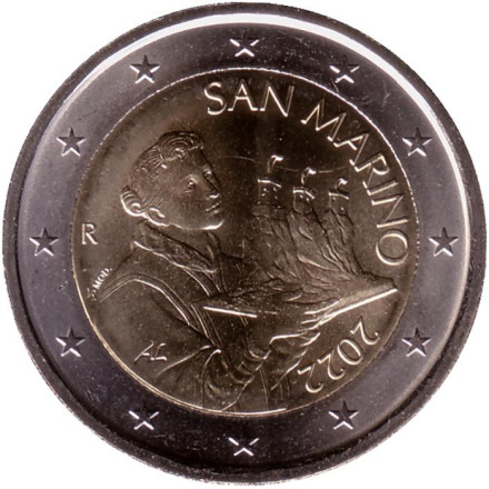 Монета 2 евро. 2022 год, Сан-Марино.