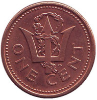 Монета 1 цент. 2001 год, Барбадос. Монета 1 цент. 2001 год, Барбадос.