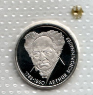 Монета 10 марок. 1988 год, ФРГ. 200-летие со дня рождения Артура Шопенгауера. Proof. Монета 10 марок. 1988 год, ФРГ. 200-летие со дня рождения Артура Шопенгауера. Proof.