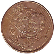 Монета 25 сентаво. 2006 год, Бразилия. Мануэл Деодору да Фонсека. Монета 25 сентаво. 2006 год, Бразилия. Мануэл Деодору да Фонсека.