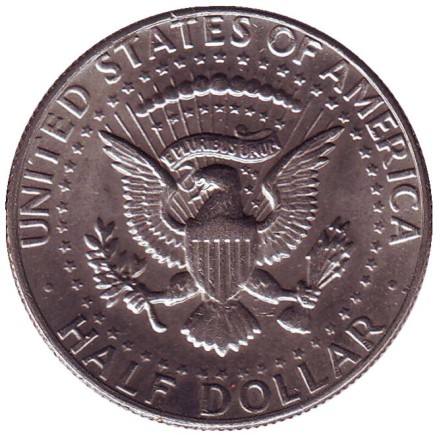 Монета 50 центов. 1982 год (P), США. Из обращения. Джон Кеннеди.