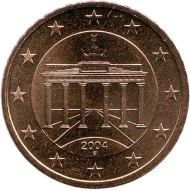 Монета 50 центов. 2004 год (F), Германия. Монета 50 центов. 2004 год (F), Германия.