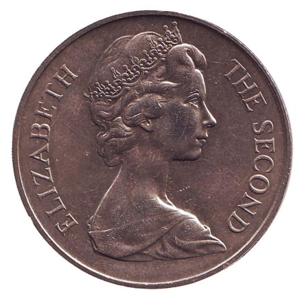 Монета 25 пенсов. 1973 год, Остров Святой Елены. 300 лет открытию Святой Елены. Парусник. Монета 25 пенсов. 1973 год, Остров Святой Елены. 300 лет открытию Святой Елены. Парусник.