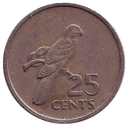Монета 25 центов. 1977 год, Сейшельские острова.