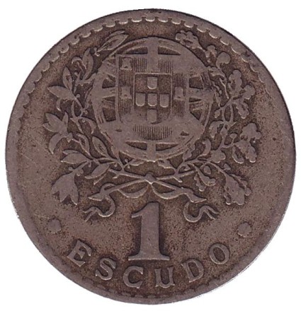 Монета 1 эскудо. 1946 год, Португалия. Монета 1 эскудо. 1946 год, Португалия.