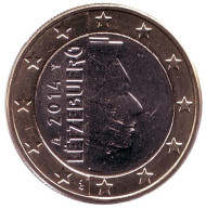 Монета 1 евро. 2014 год, Люксембург. Монета 1 евро. 2014 год, Люксембург.