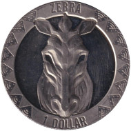 Монета 1 доллар. 2022 год, Сьерра-Леоне. Дикая пятерка. Зебра. Монета 1 доллар. 2022 год, Сьерра-Леоне. Дикая пятерка. Зебра.