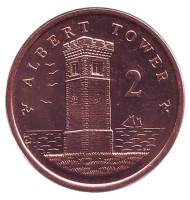 Монета 2 пенса. 2008 год, Остров Мэн. UNC. Башня Альберта. Монета 2 пенса. 2008 год, Остров Мэн. UNC. Башня Альберта.