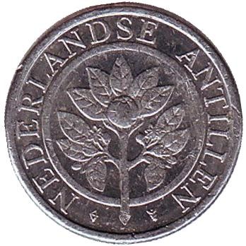 Монета 5 центов, 1994 год, Нидерландские Антильские острова. Цветок апельсинового дерева. Монета 5 центов, 1994 год, Нидерландские Антильские острова. Цветок апельсинового дерева.