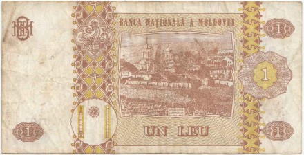 Банкнота 1 лей. 2006 год, Молдавия. P-8g.