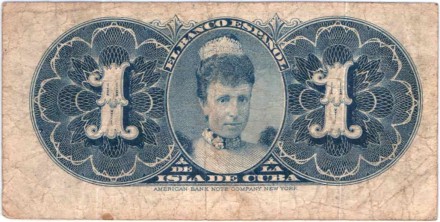 Банкнота 1 песо. 1896 год, Куба. P-47а. Банкнота 1 песо. 1896 год, Куба. P-47а.