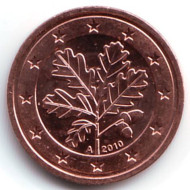 Монета 2 цент. 2010 год (A), Германия. Монета 2 цент. 2010 год (A), Германия.