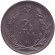 Монета 2,5 лиры. 1961 год, Турция. Монета 2,5 лиры. 1961 год, Турция.