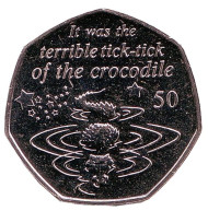 Монета 50 пенсов. 2019 год, Остров Мэн. Питер Пэн. Крокодил.