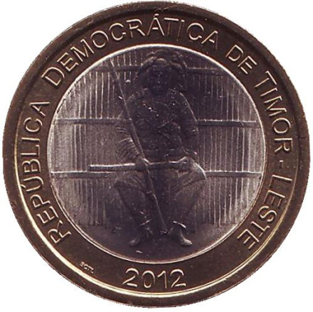 Монета 100 сентаво. 2012 год, Восточный Тимор. 100-летие восстания Боавентура Мануфахи.