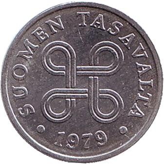 Монета 1 пенни. 1979 год, Финляндия.
