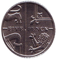 Монета 5 пенсов. 2012 год, Великобритания. Монета 5 пенсов. 2012 год, Великобритания.