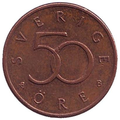 Монета 50 эре. 2000 год, Швеция.