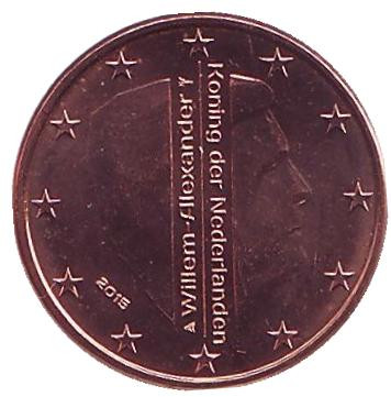 Монета 1 цент. 2015 год, Нидерланды.