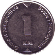 Монета 1 конвертируемая марка. 2017 год, Босния и Герцеговина. Монета 1 конвертируемая марка. 2017 год, Босния и Герцеговина.