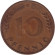Монета 10 пфеннигов. 1949 год (D), ФРГ. Дубовые листья. Монета 10 пфеннигов. 1949 год (D), ФРГ. Дубовые листья.