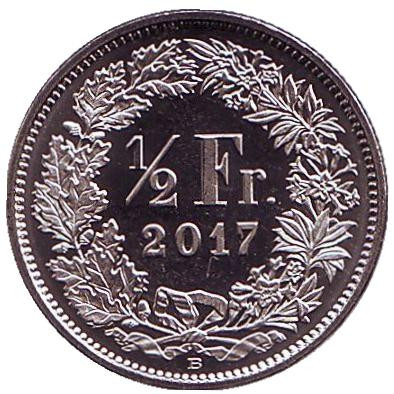 Монета 1/2 франка. 2017 год, Швейцария. UNC.