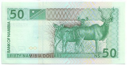 Банкнота 50 долларов. 1993 год, Намибия. Хендрик Витбой.