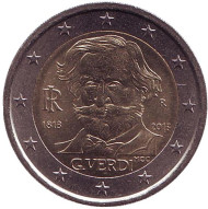 Монета 2 евро, 2013 год, Италия. 200 лет со дня рождения Джузеппе Верди. Монета 2 евро, 2013 год, Италия. 200 лет со дня рождения Джузеппе Верди.