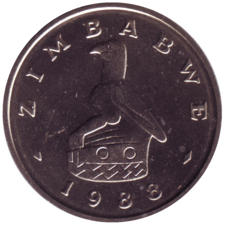 Монета 50 центов. 1988 год, Зимбабве.