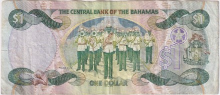 Банкнота 1 доллар. 2001 год, Багамские острова. Линден Пиндлинг.