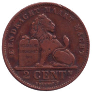 Монета 2 сантима. 1912 год, Бельгия. (Der Belgen) Монета 2 сантима. 1912 год, Бельгия. (Der Belgen)