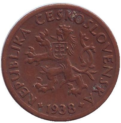 Монета 5 геллеров. 1938 год, Чехословакия. Монета 5 геллеров. 1938 год, Чехословакия.