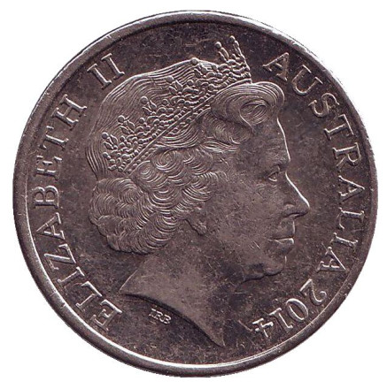 Монета 20 центов. 2014 год, Австралия. Утконос.