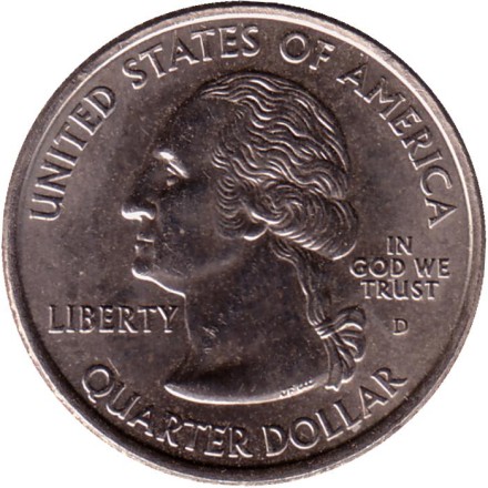 Монета 25 центов (D). 2006 год, США. Северная Дакота. Штат № 39. Монета 25 центов (D). 2006 год, США. Северная Дакота. Штат № 39.