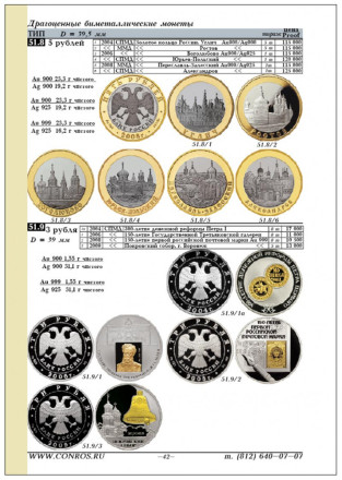 Монеты РСФСР, СССР и России 1921–2023 годов. Каталог-справочник Конрос. Редакция 52. Март, 2022 год.
