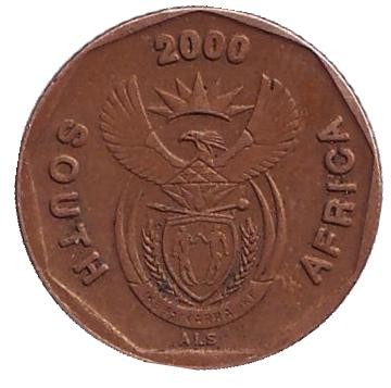 Монета 10 центов. 2000 год, Южная Африка. (Новый тип) Лилия.