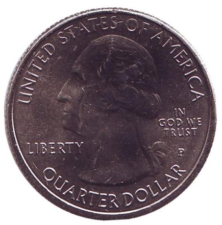 Монета 25 центов (P). 2018 год, США. Национальное убежище дикой природы острова Блок. Парк № 45.